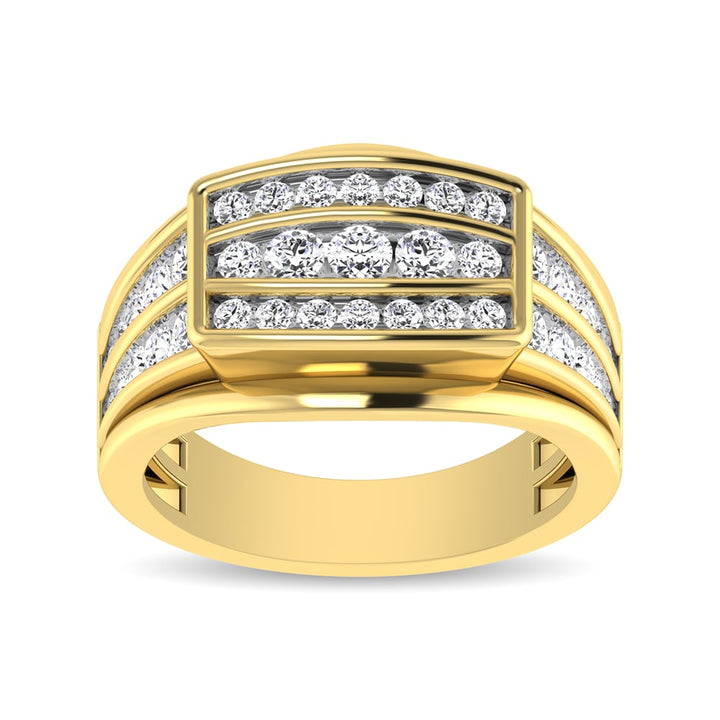 10K Yellow Gold 1 1/2 Ct.Tw. Diamond Mens Fashion Ring