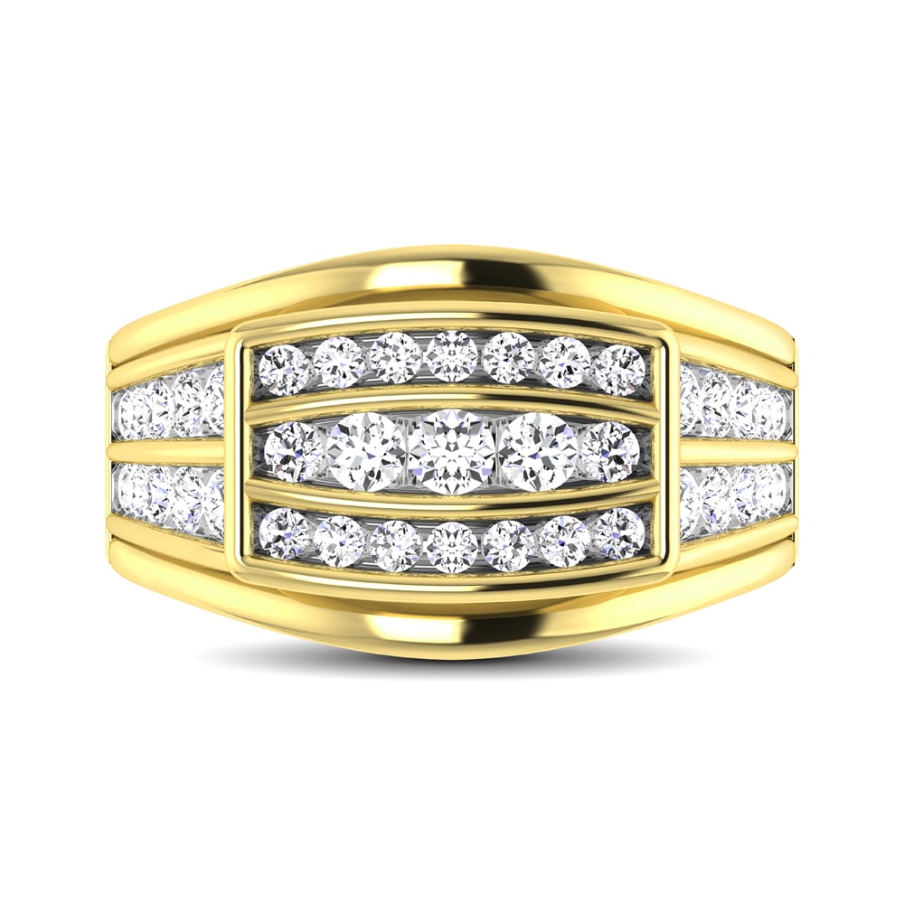 10K Yellow Gold 1 1/2 Ct.Tw. Diamond Mens Fashion Ring