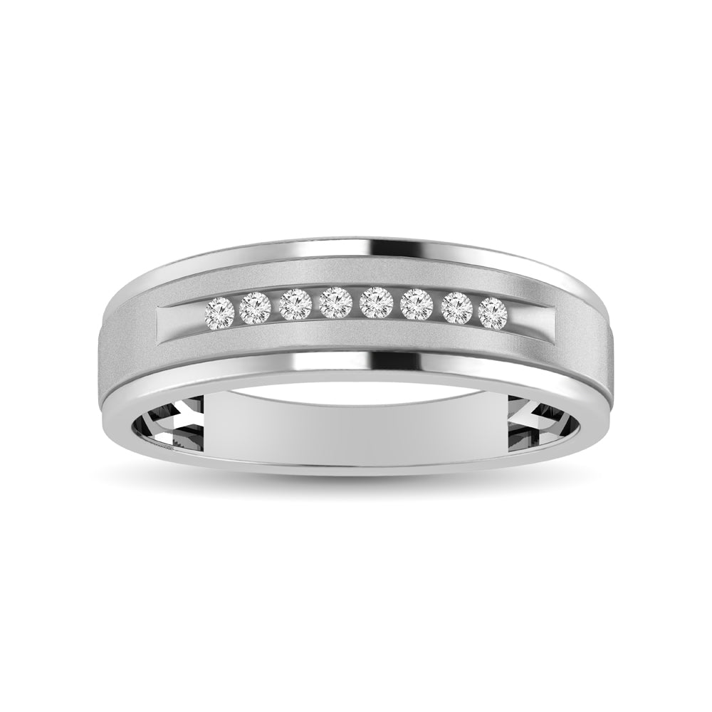 Mens 1/10 Ct.tw Diamond Band in 10K White Gold