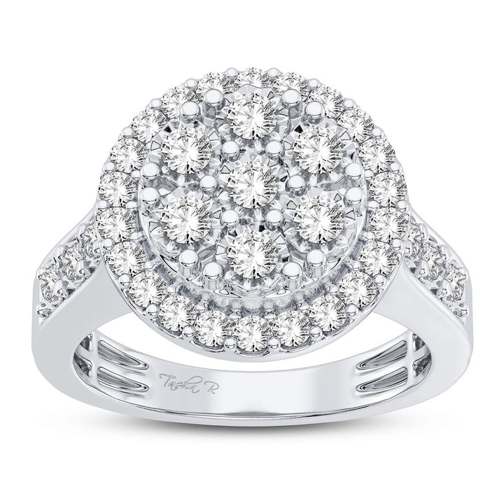 Chic 10k White Gold 0.75CT Lab Diamond Womens Fashion Ring