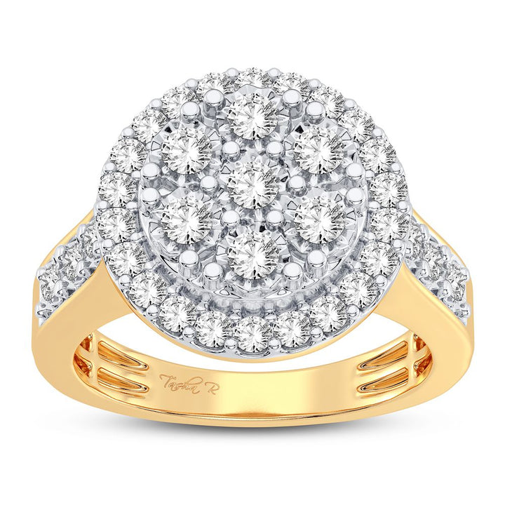 10k Yellow Gold Lab Diamond Womens Fashion Ring - 0.75CT
