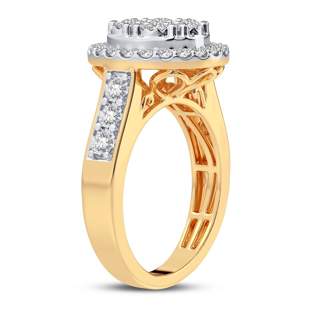 10k Yellow Gold Lab Diamond Womens Fashion Ring - 0.75CT