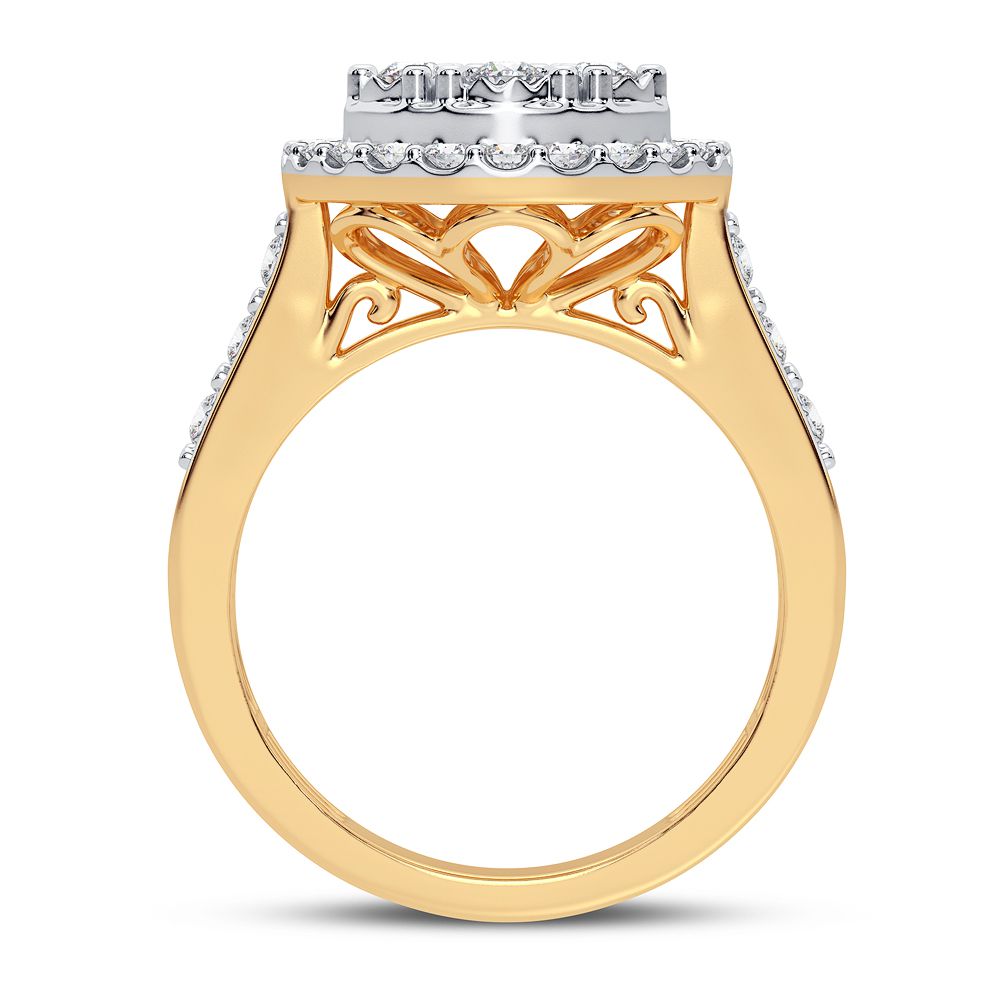 10k Yellow Gold Lab Diamond Womens Fashion Ring - 0.75CT