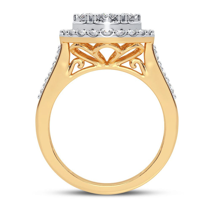 10k Yellow Gold Lab Diamond Womens Fashion Ring - 0.75CT