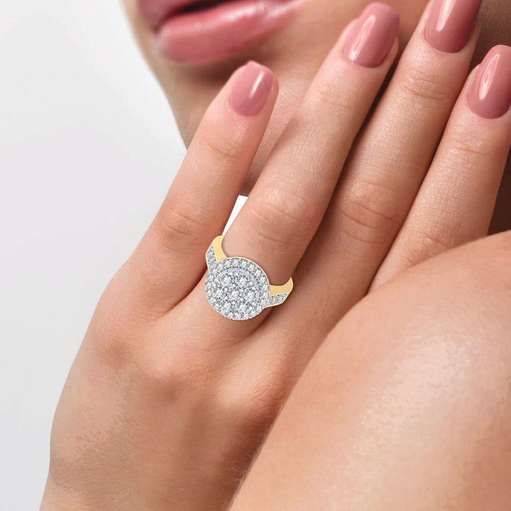 10k Yellow Gold Lab Diamond Womens Fashion Ring - 0.75CT