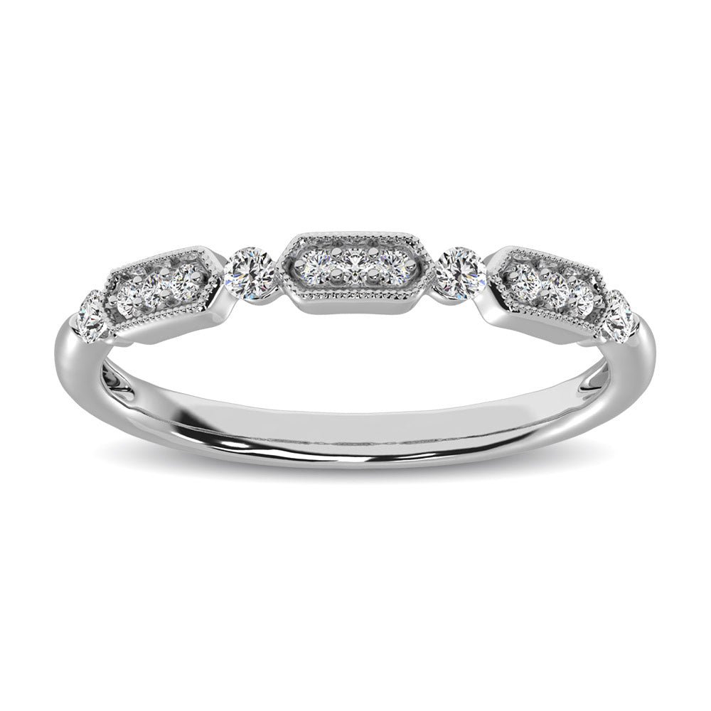 14K White Gold 1/6 Ct.tw Diamond Anniversary Ring