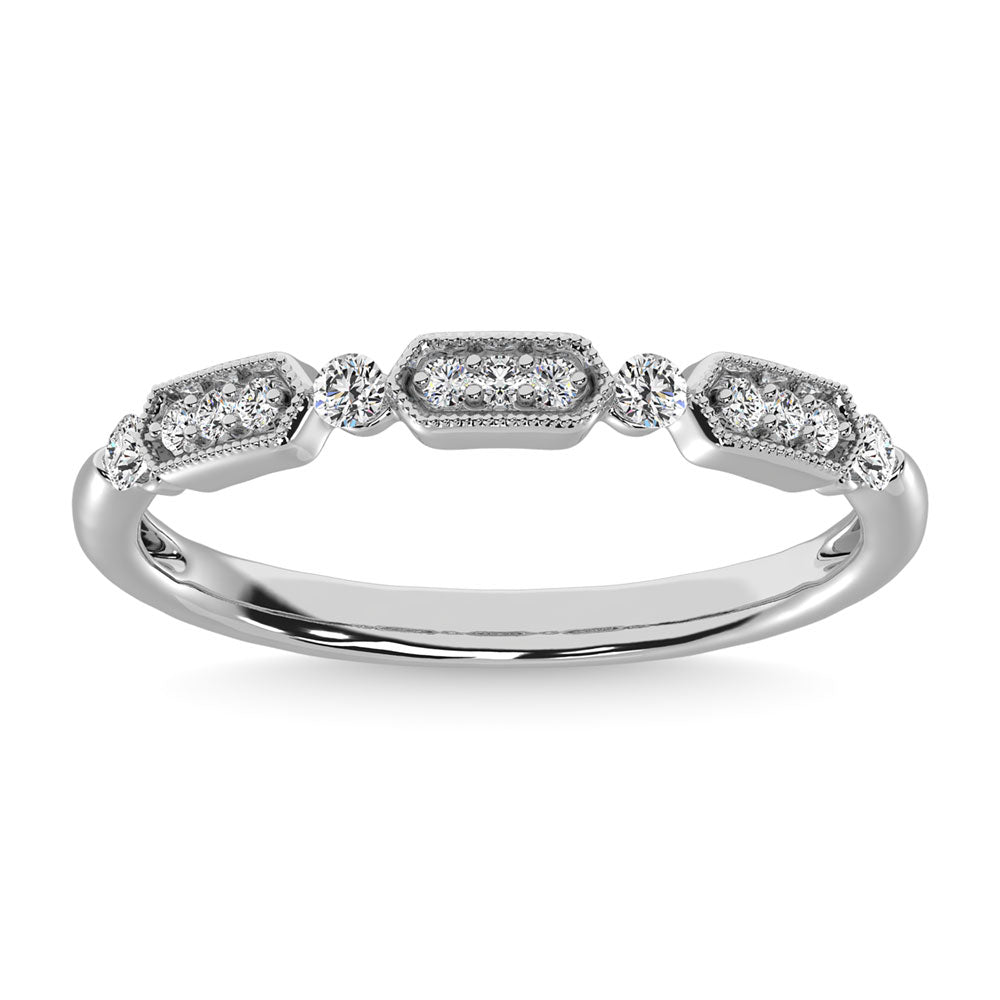 14K White Gold 1/6 Ct.tw Diamond Anniversary Ring