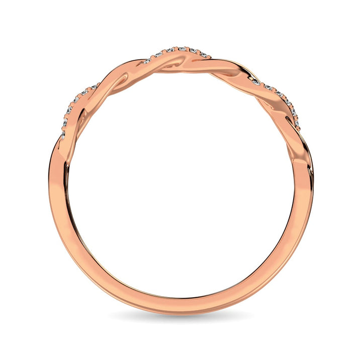 10K Rose Gold 1/20 Ct.tw Diamond Anniversary Band