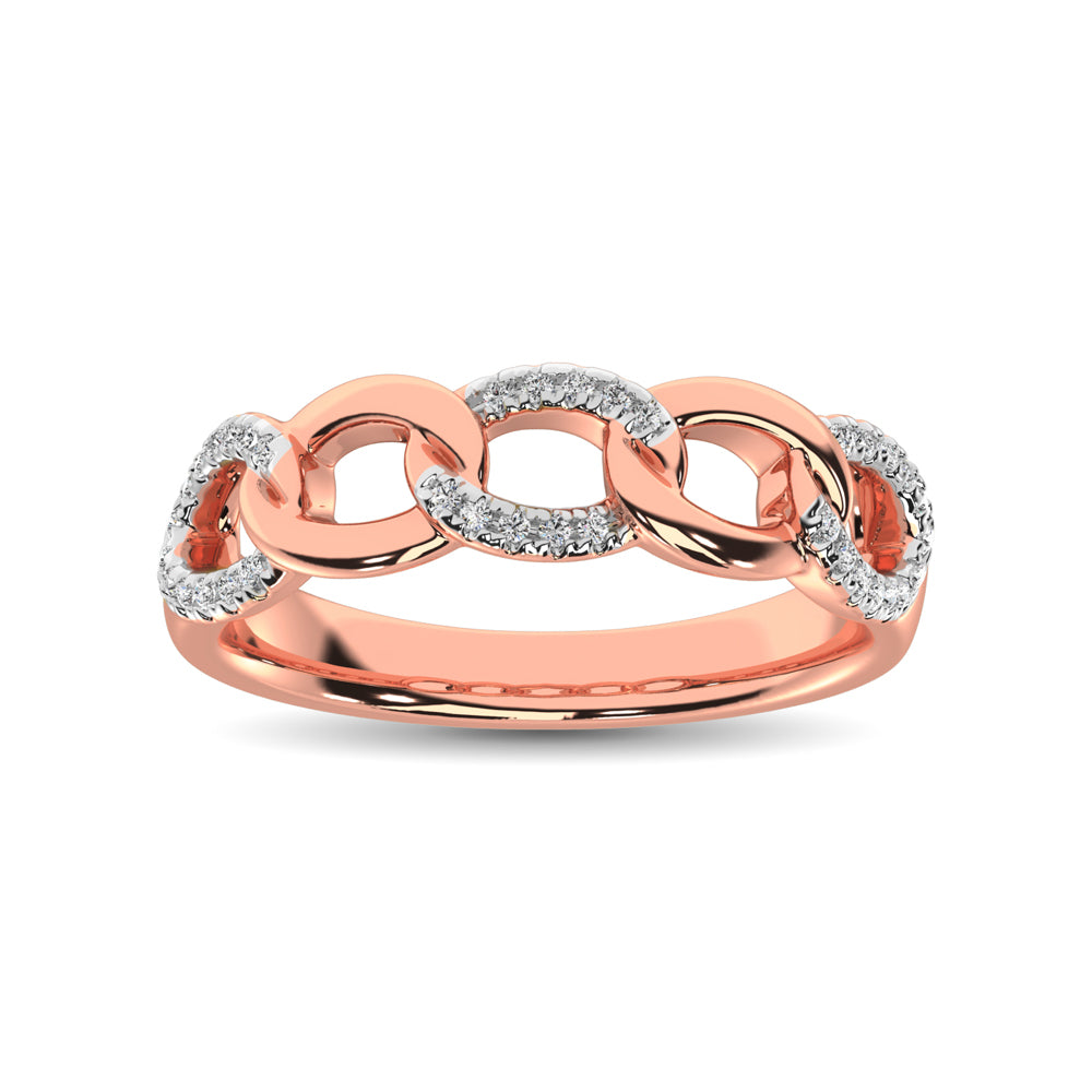 14K Rose Gold 1/6 Ct.Tw. Diamond Interlinked Anniversary Band