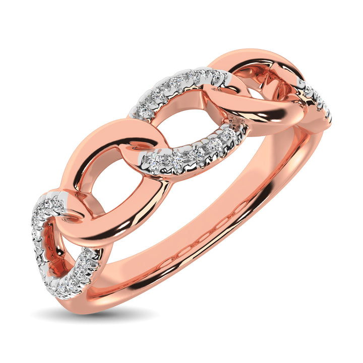 14K Rose Gold 1/6 Ct.Tw. Diamond Interlinked Anniversary Band