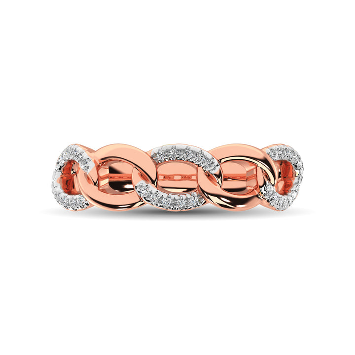14K Rose Gold 1/6 Ct.Tw. Diamond Interlinked Anniversary Band