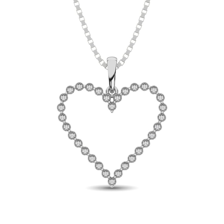 Sterling Silver 1/10 Ct.Tw. Diamond Heart Pendant