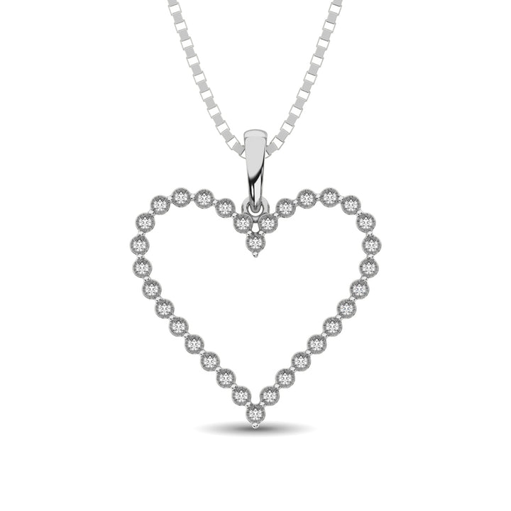 Sterling Silver 1/10 Ct.Tw. Diamond Heart Pendant