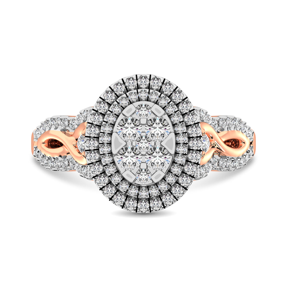 14K Two Tone Gold  3/4 Ct.Tw. Diamond Engagement Ring