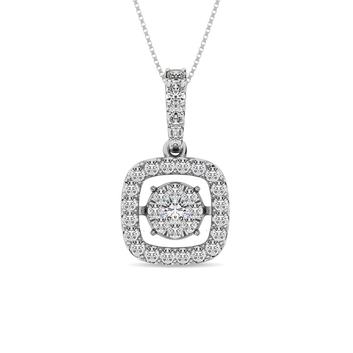 Moving Diamond 5/8 Ct.tw Pendant in 14K White Gold