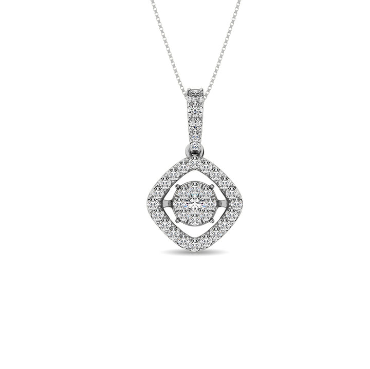Moving Diamond 5/8 Ct.tw Pendant in 14K White Gold