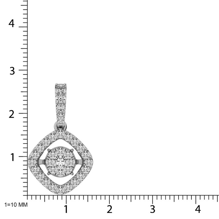 Moving Diamond 5/8 Ct.tw Pendant in 14K White Gold