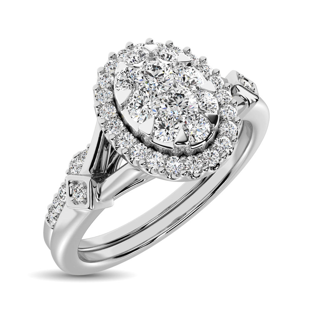 14K White Gold 1/2 Ct.tw Diamond Bridal Ring