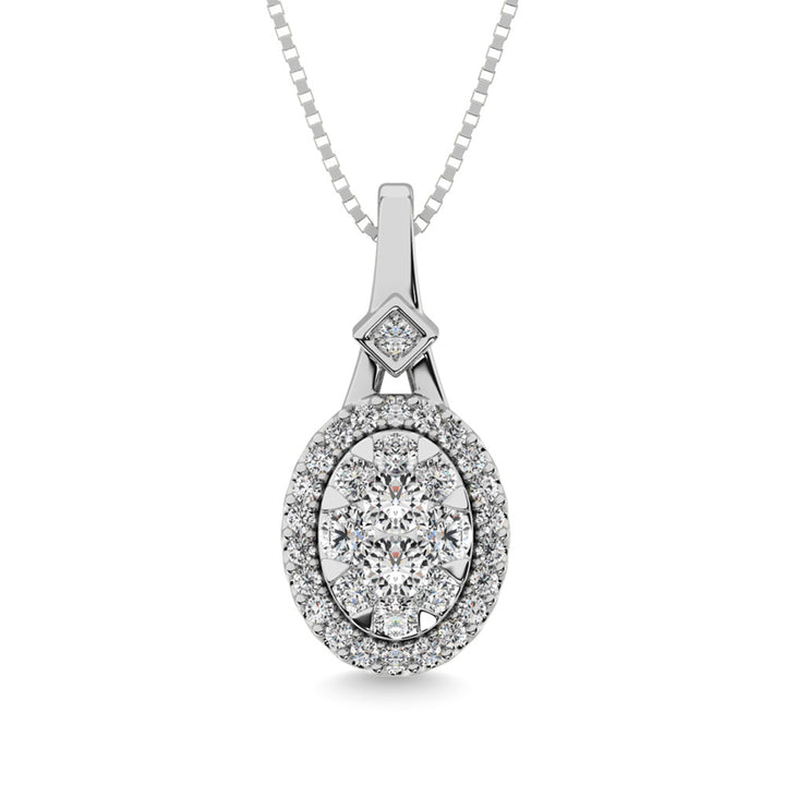 Diamond 3/8 Ct.Tw. Cluster Pendant in 10K White Gold