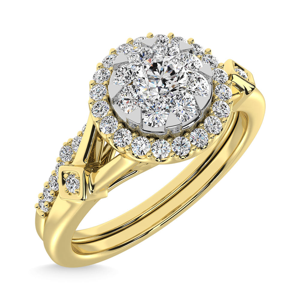 Diamond 1/2.Tw. Bridal Ring in 14K Yellow Gold