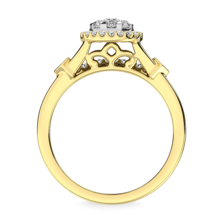 Diamond 1/2.Tw. Bridal Ring in 14K Yellow Gold