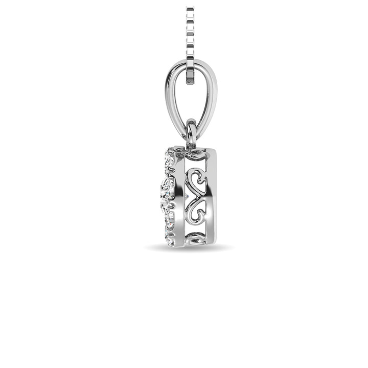 Diamond 1/4 Ct.Tw. Round Frame Pendant
