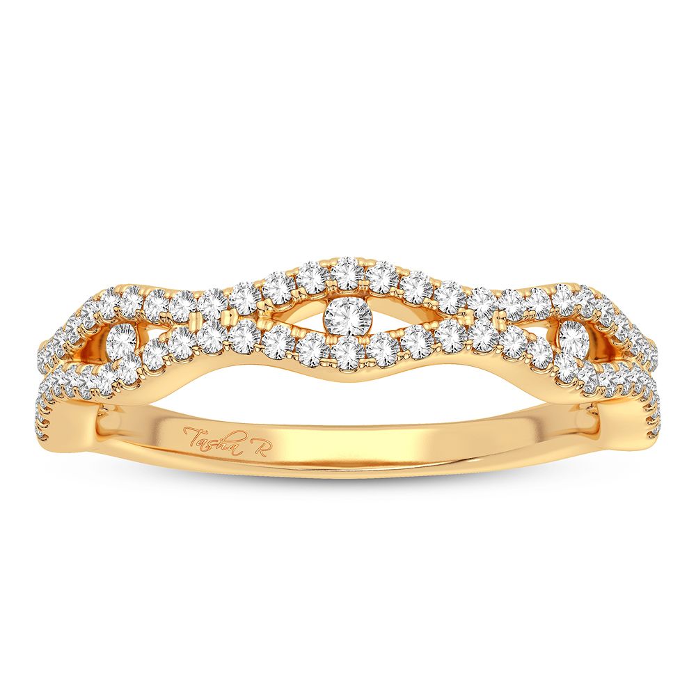 10K Yellow Gold 0.25CT Lab Diamond Elegant Band Ring