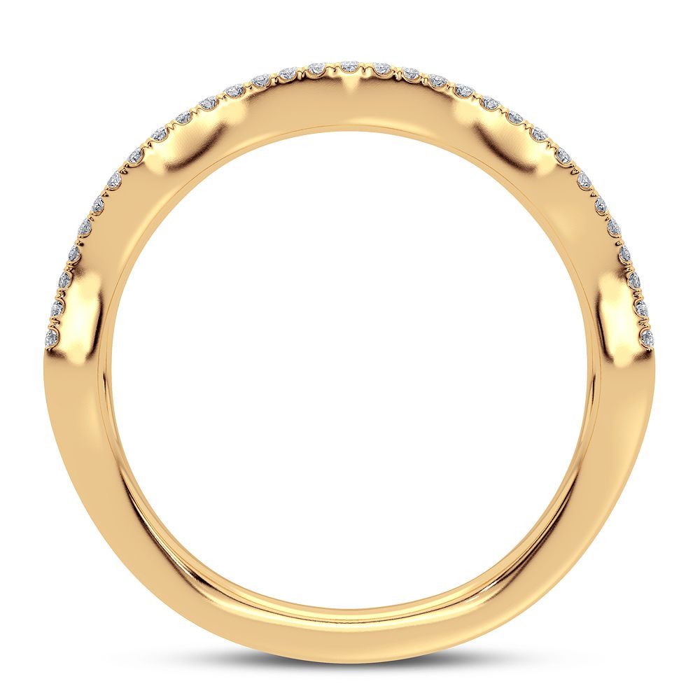 10K Yellow Gold 0.25CT Lab Diamond Elegant Band Ring