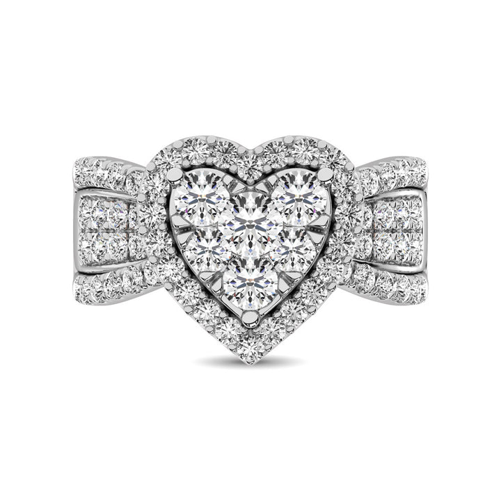 Diamond 1 Ct.Tw. Heart Engagement Ring in 14K White Gold