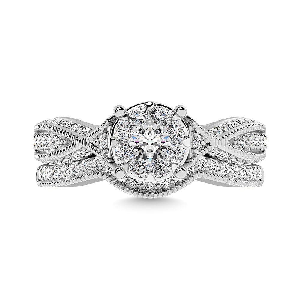 Diamond 1 Ct.Tw. Bridal Ring in  14K White Gold