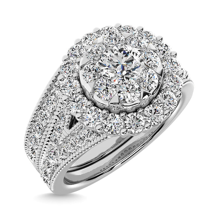 Diamond 1 1/2 Ct.Tw. Bridal Ring in 14K White Gold