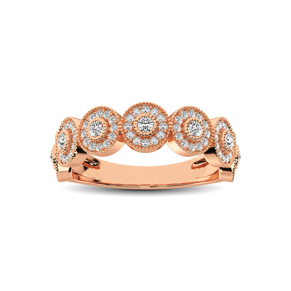 14K Rose Gold 1/2 Ct.Tw. Diamond Stackable Band