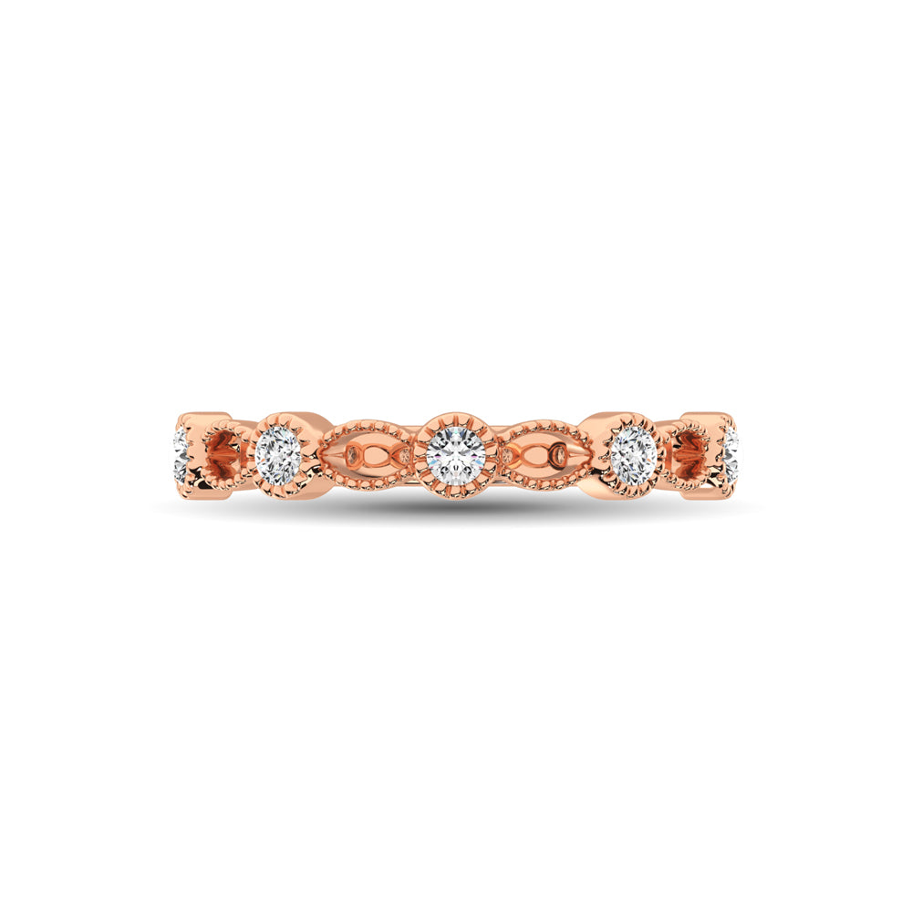 14K Rose Gold 1/6 Ct.tw Diamond Band