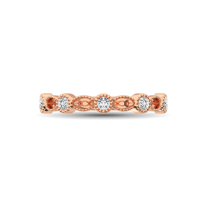 14K Rose Gold 1/6 Ct.tw Diamond Band