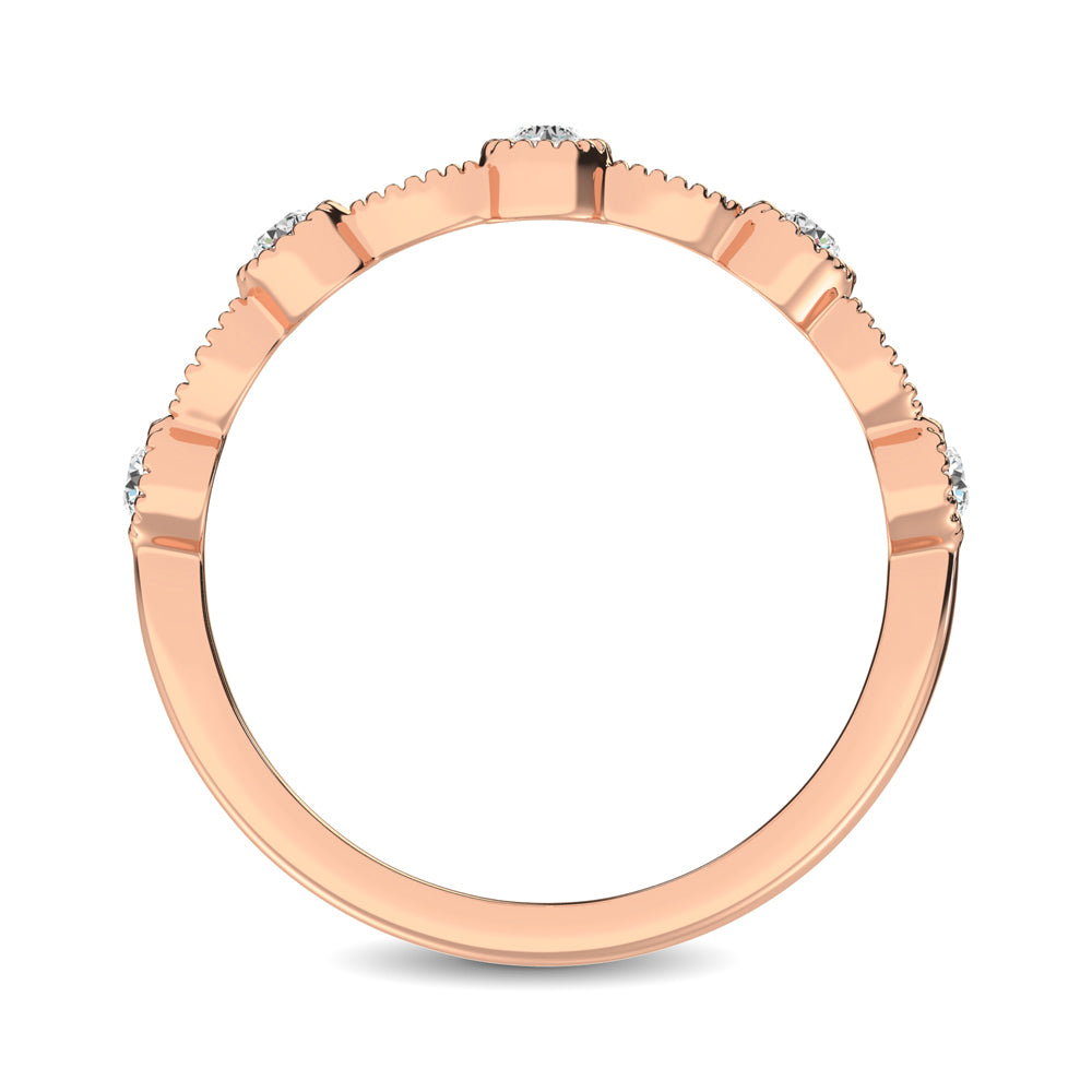 14K Rose Gold 1/6 Ct.tw Diamond Band