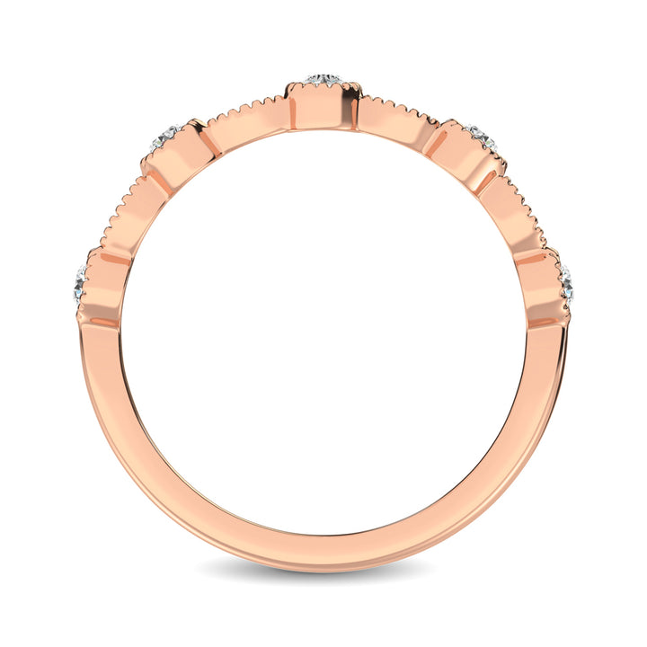14K Rose Gold 1/6 Ct.tw Diamond Band