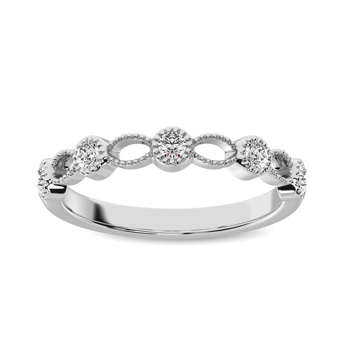 14K White Gold 1/6 Ct.tw Diamond Band