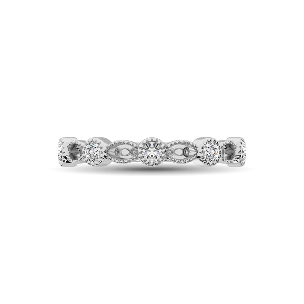 14K White Gold 1/6 Ct.tw Diamond Band