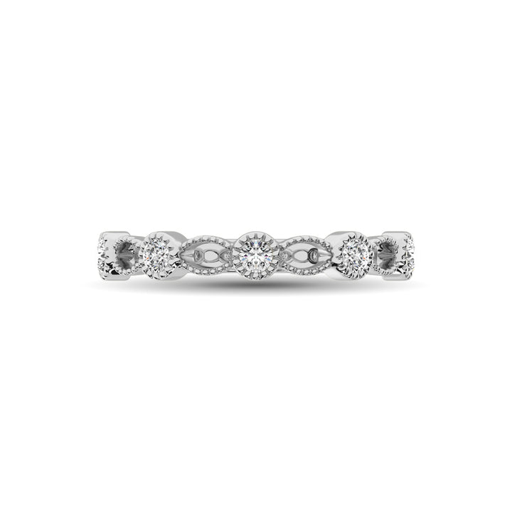 14K White Gold 1/6 Ct.tw Diamond Band