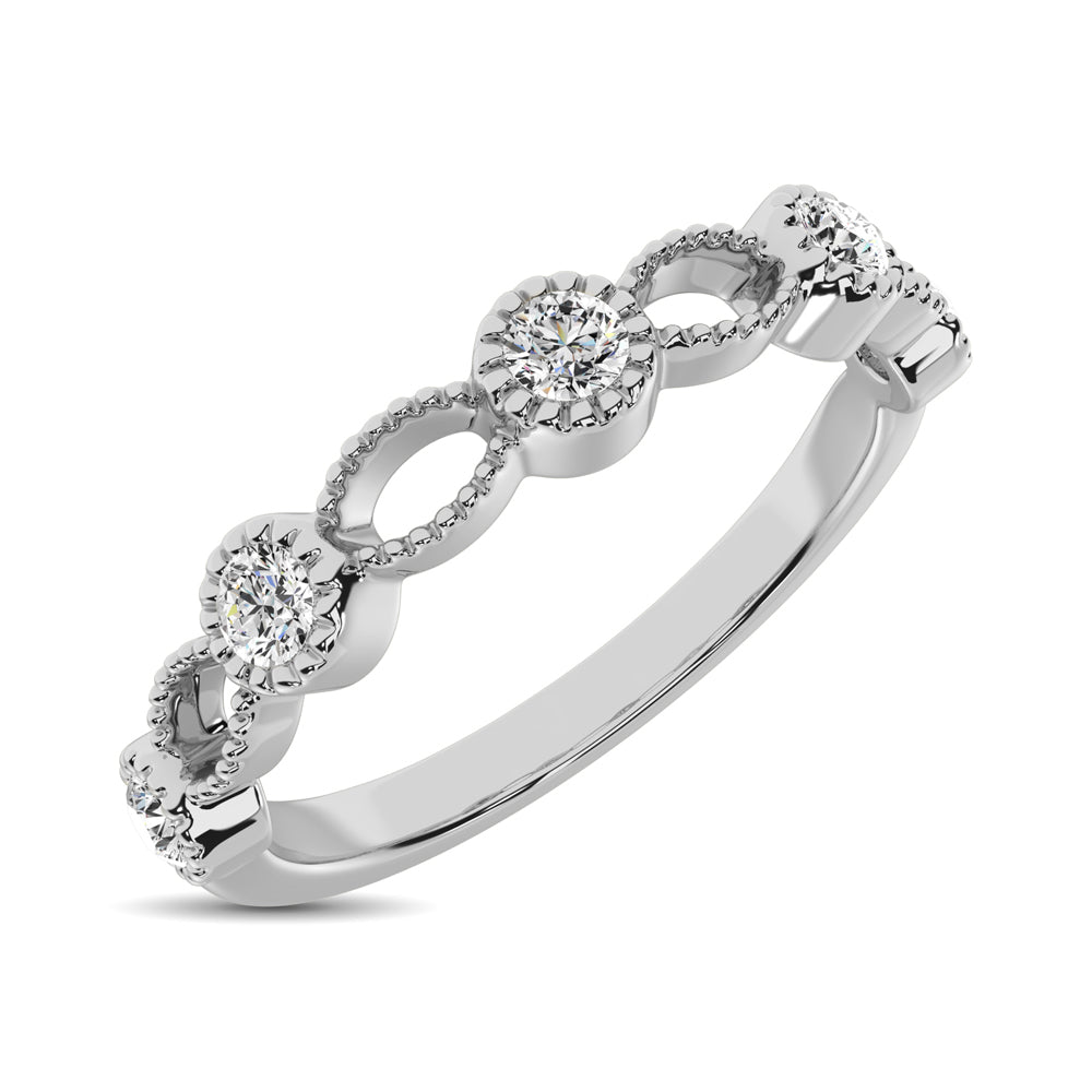 14K White Gold 1/6 Ct.tw Diamond Band