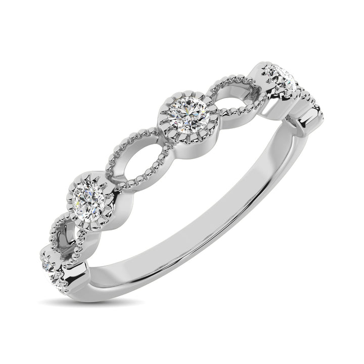 14K White Gold 1/6 Ct.tw Diamond Band