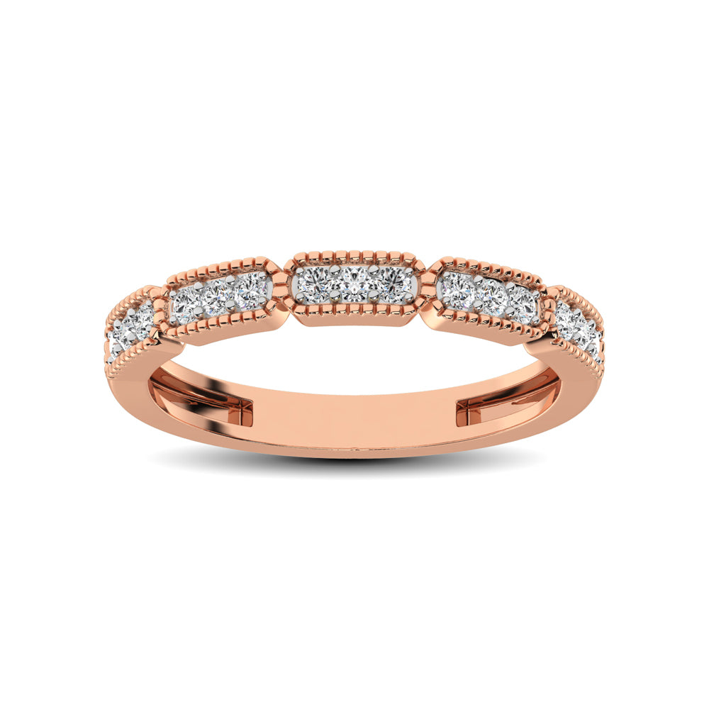 14K Rose Gold 1/5 Ct.tw Diamond Band