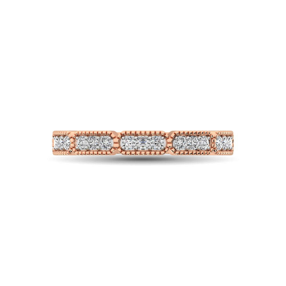 14K Rose Gold 1/5 Ct.tw Diamond Band
