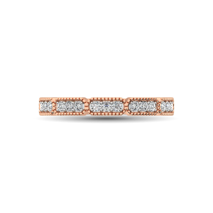 14K Rose Gold 1/5 Ct.tw Diamond Band