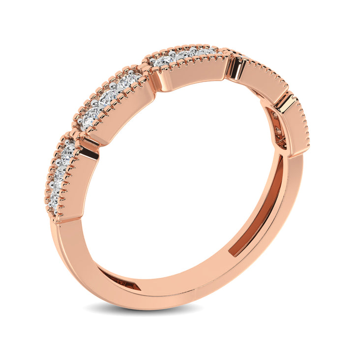 14K Rose Gold 1/5 Ct.tw Diamond Band