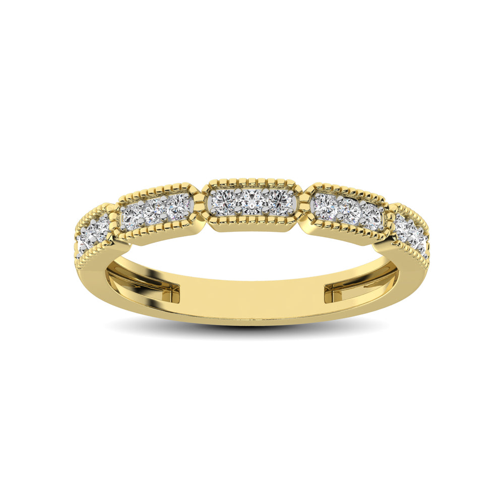 14K Yellow Gold 1/5 Ct.tw Diamond Band