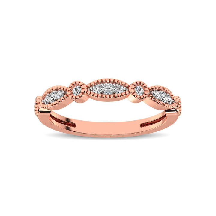 14K Rose Gold 1/5 Ct.tw Diamond Band