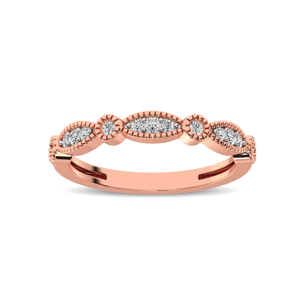 14K Rose Gold 1/5 Ct.tw Diamond Band