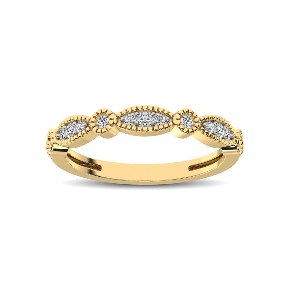 14K Yellow Gold 1/5 Ct.tw Diamond Band