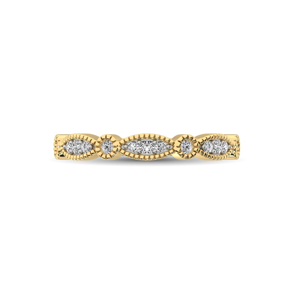 14K Yellow Gold 1/5 Ct.tw Diamond Band
